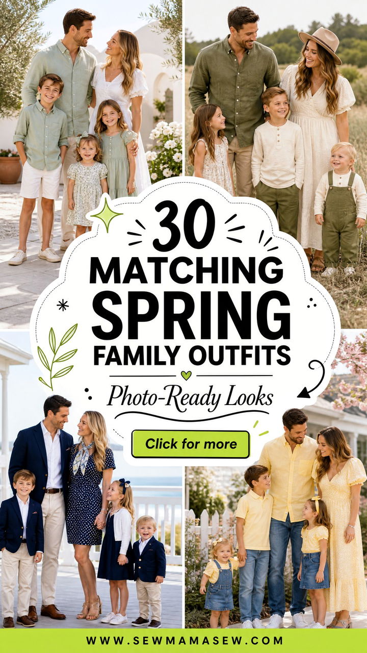 30 Matching spring family outfits Photo-Ready Looks - 30 Matching spring family outfits: Photo-Ready Looks