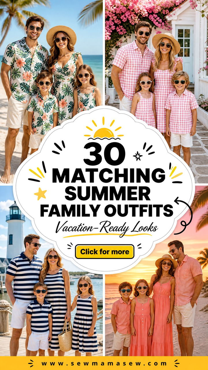 30 Matching summer family outfits Vacation-Ready Looks - 30 Matching summer family outfits: Vacation-Ready Looks