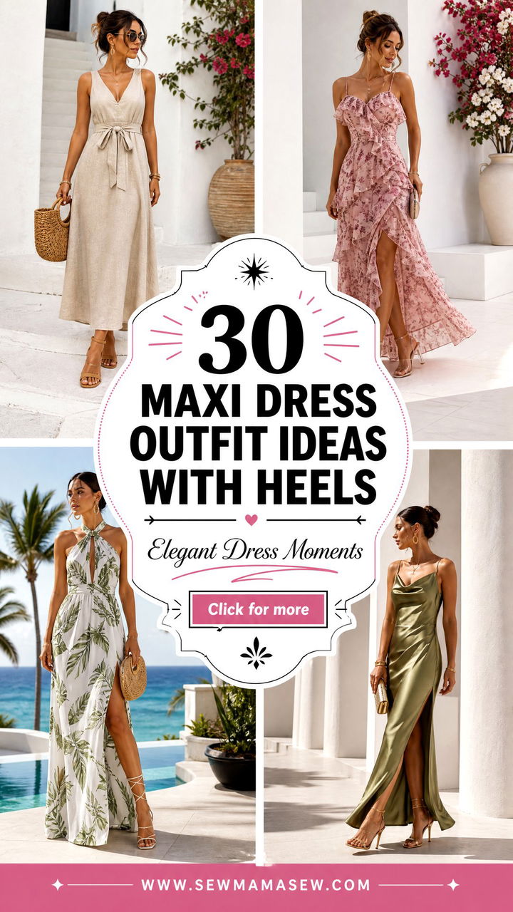 30 Maxi Dress Outfit Ideas With Heels for Elegant Looks - 30 Maxi Dress Outfit Ideas With Heels for Elegant Looks