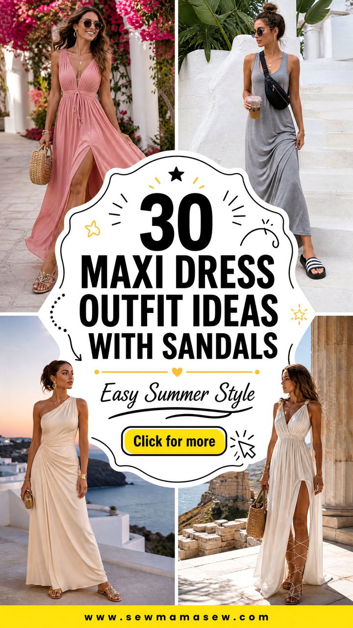 30 Maxi Dress Outfit Ideas With Sandals for Easy Summer Style - 30 Maxi Dress Outfit Ideas With Sandals for Easy Summer Style