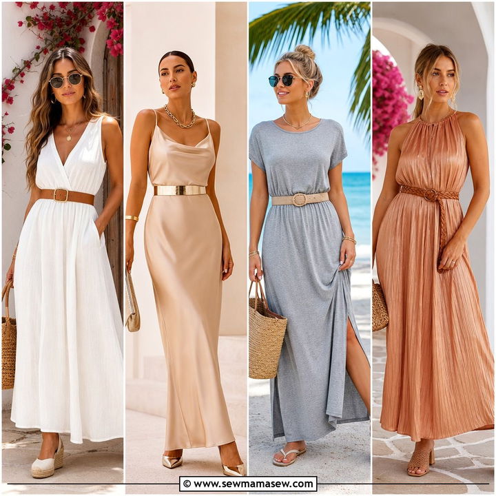 30 Maxi Dress Outfit Ideas With a Belt for Flattering Looks