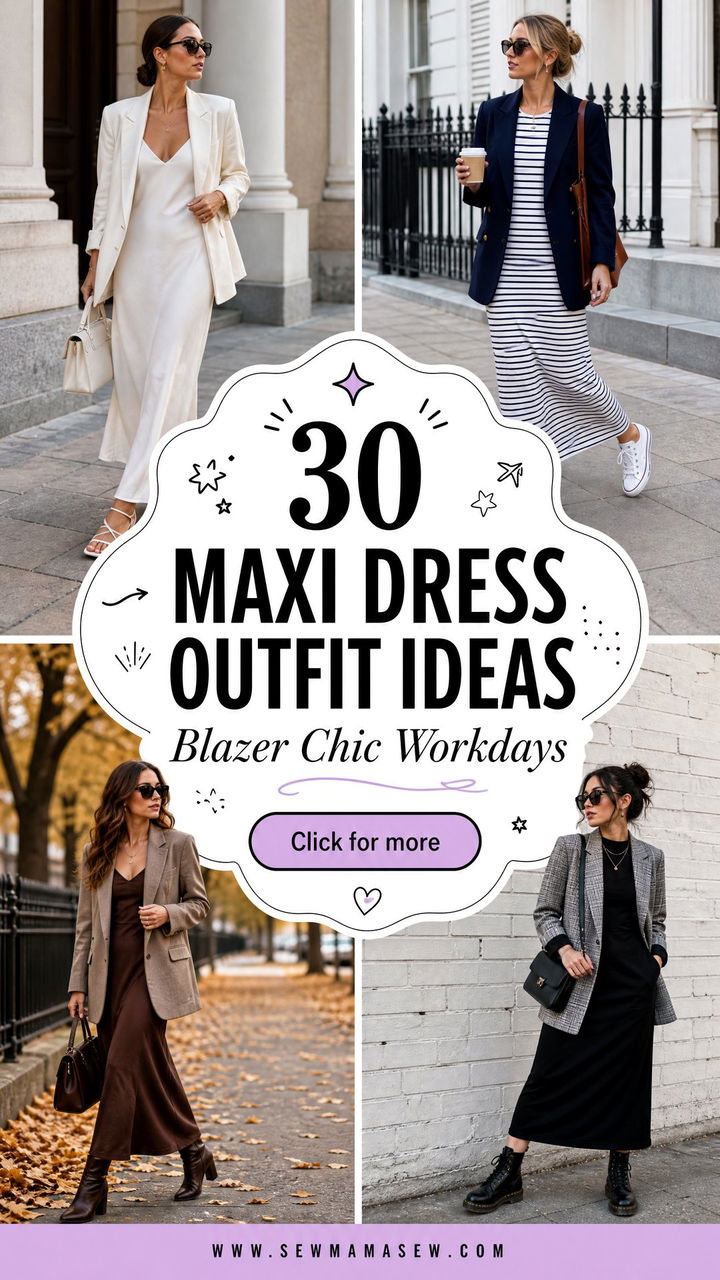 30 Maxi Dress Outfit Ideas With a Blazer for Chic Workdays - 30 Maxi Dress Outfit Ideas With a Blazer for Chic Workdays