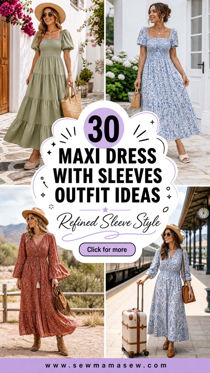 30 Maxi Dress With Sleeves Outfit Ideas for Refined Style - 30 Maxi Dress With Sleeves Outfit Ideas for Refined Style