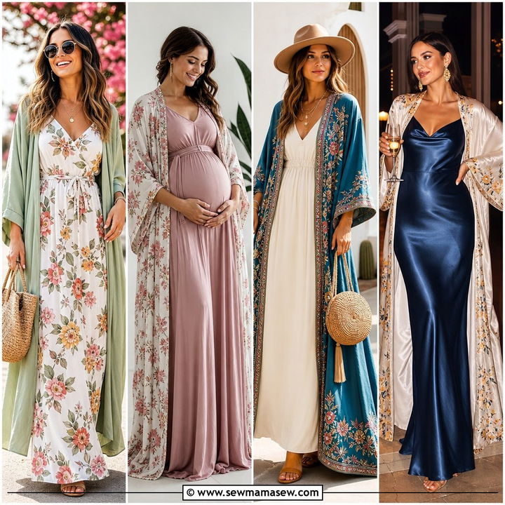 30 Maxi Dress With a Kimono Outfit Ideas for Breezy Layers