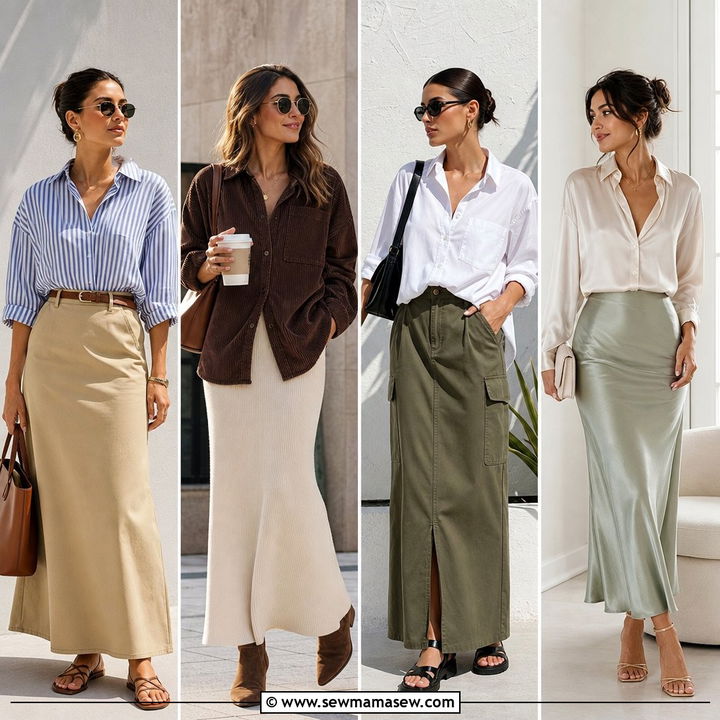 30 Maxi Skirt Outfit Ideas With a Button Down for Chic Days