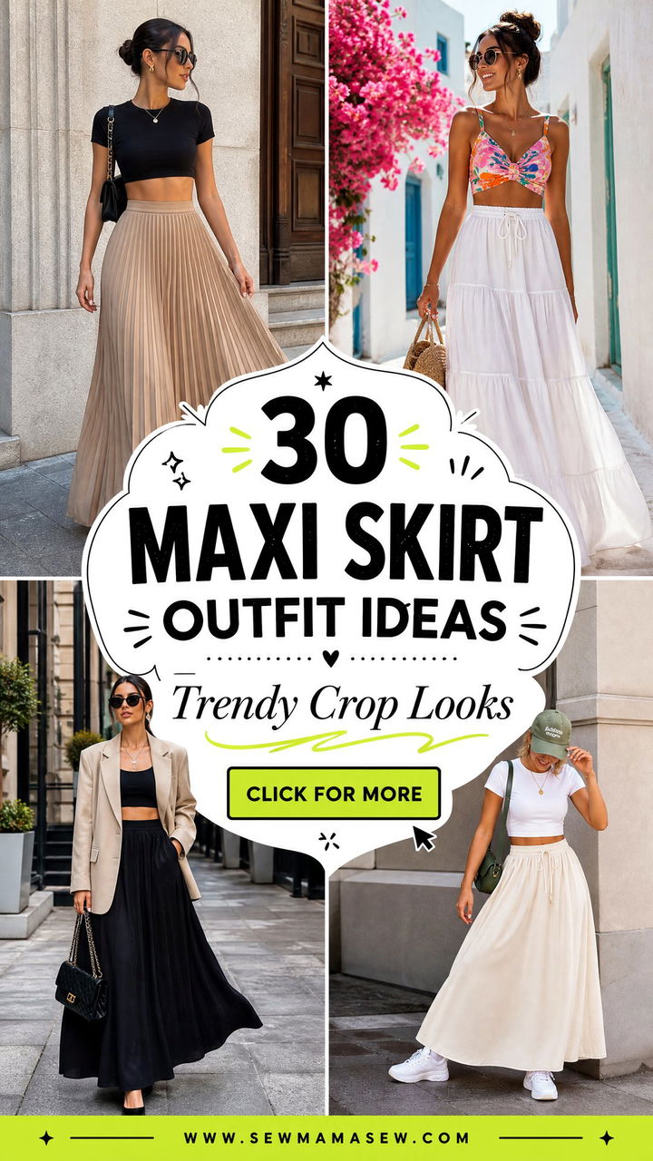 30 Maxi Skirt Outfit Ideas With a Crop Top for Trendy Style - 30 Maxi Skirt Outfit Ideas With a Crop Top for Trendy Style