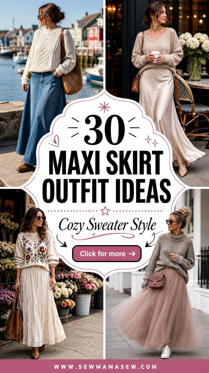 30 Maxi Skirt Outfit Ideas With a Sweater for Cozy Style - 30 Maxi Skirt Outfit Ideas With a Sweater for Cozy Style