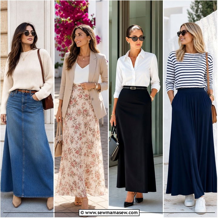 30 Maxi Skirt Outfit Ideas for Work That Look Polished