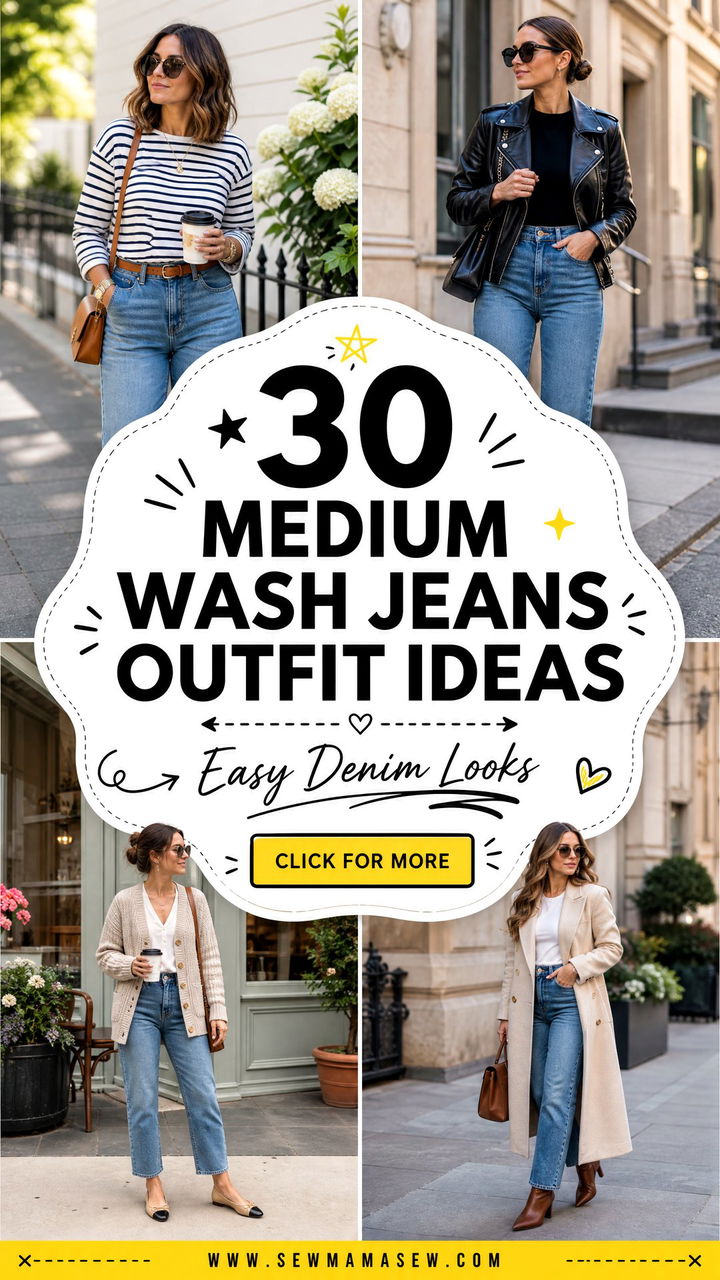 30 Medium Wash Jeans Outfit Ideas for Effortless Style - 30 Medium Wash Jeans Outfit Ideas for Effortless Style