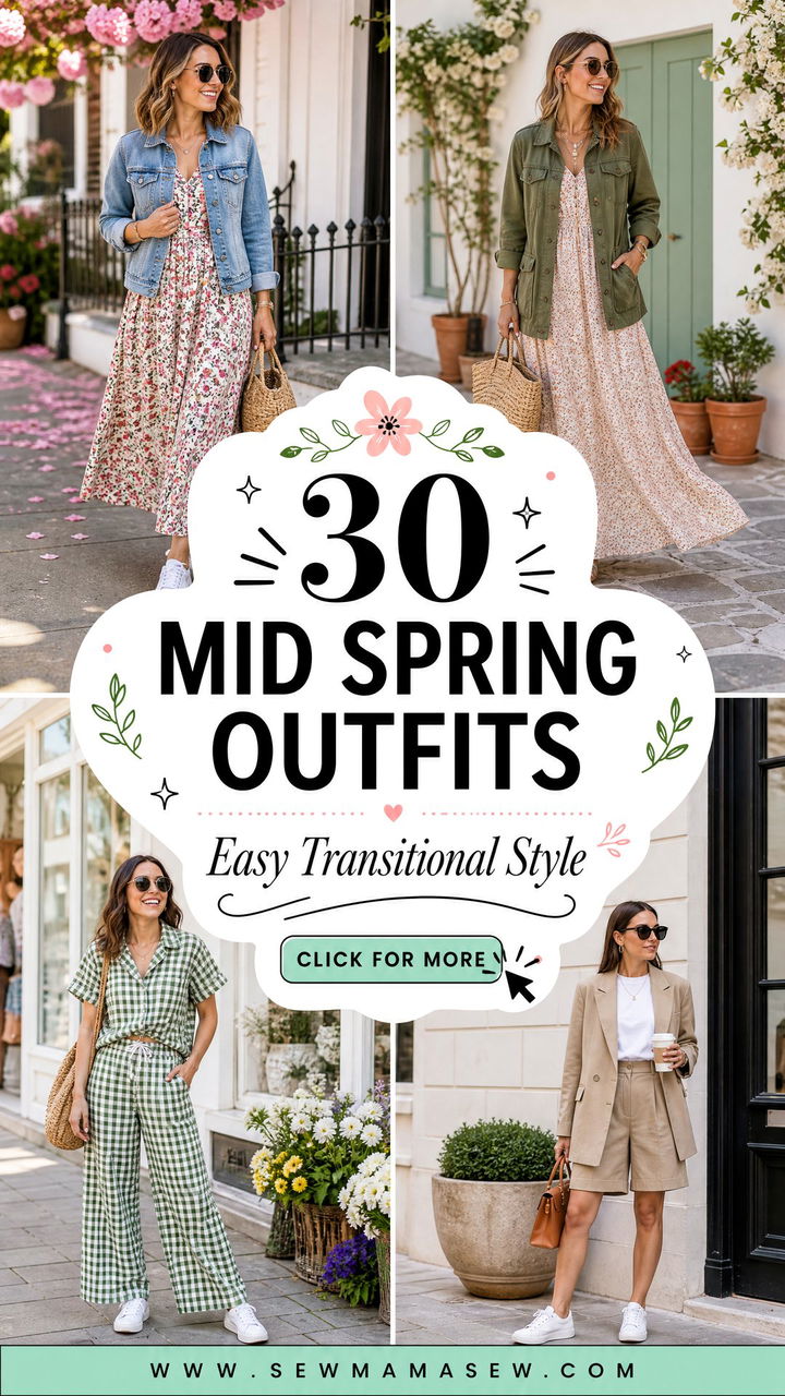 30 Mid Spring Outfits for Easy Transitional Style Now - 30 Mid Spring Outfits for Easy Transitional Style Now