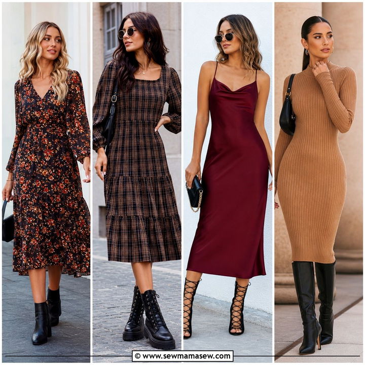 30 Midi Dress Outfit Ideas With Boots for Cozy-Chic Looks