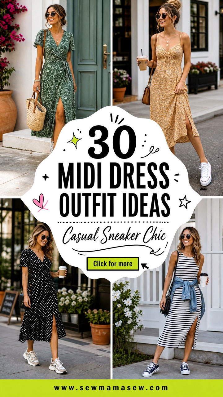 30 Midi Dress Outfit Ideas With Sneakers for Casual Chic - 30 Midi Dress Outfit Ideas With Sneakers for Casual Chic