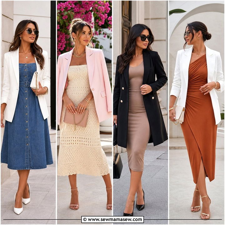30 Midi Dress Outfit Ideas With a Blazer for Chic Layers