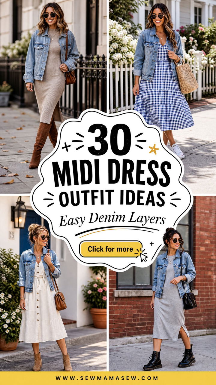 30 Midi Dress Outfit Ideas With a Denim Jacket for Ease - 30 Midi Dress Outfit Ideas With a Denim Jacket for Ease