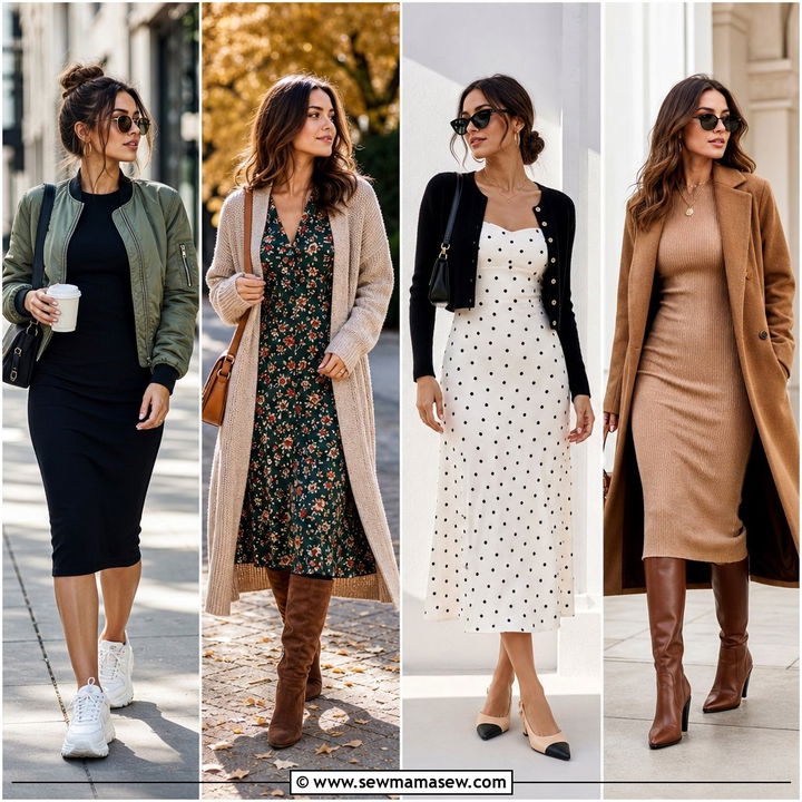 30 Midi Dress Outfit Ideas With a Jacket for Chic Days Out