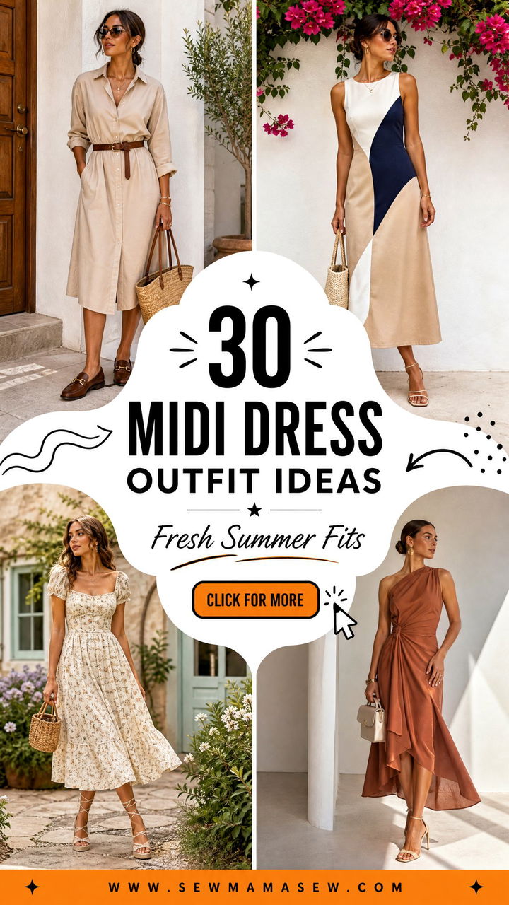 30 Midi Dress Outfit Ideas for Summer That Look Fresh - 30 Midi Dress Outfit Ideas for Summer That Look Fresh