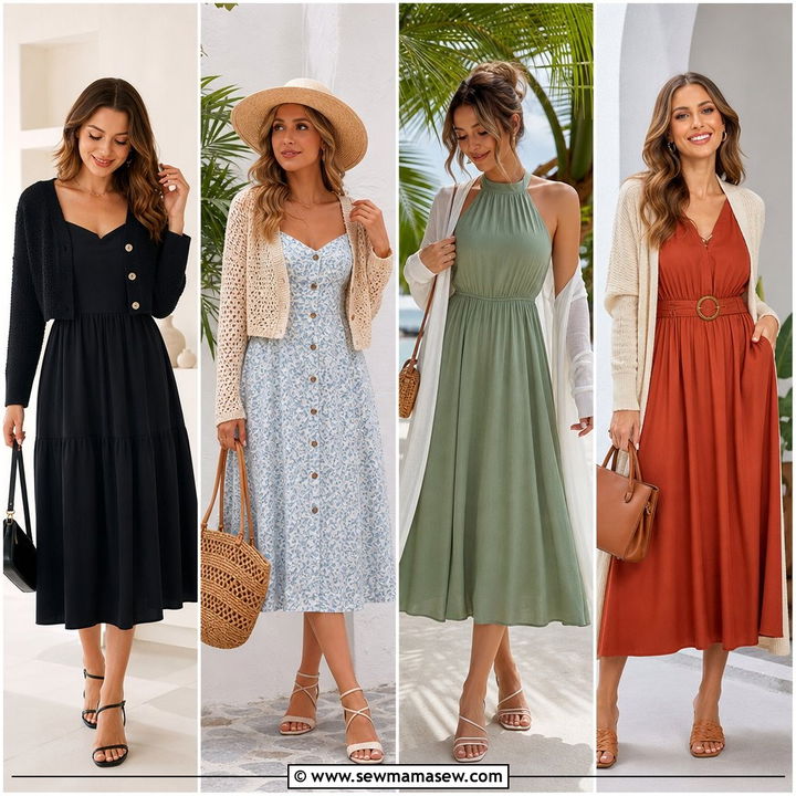 30 Midi Dress With Cardigan Outfit Ideas for Soft Layers