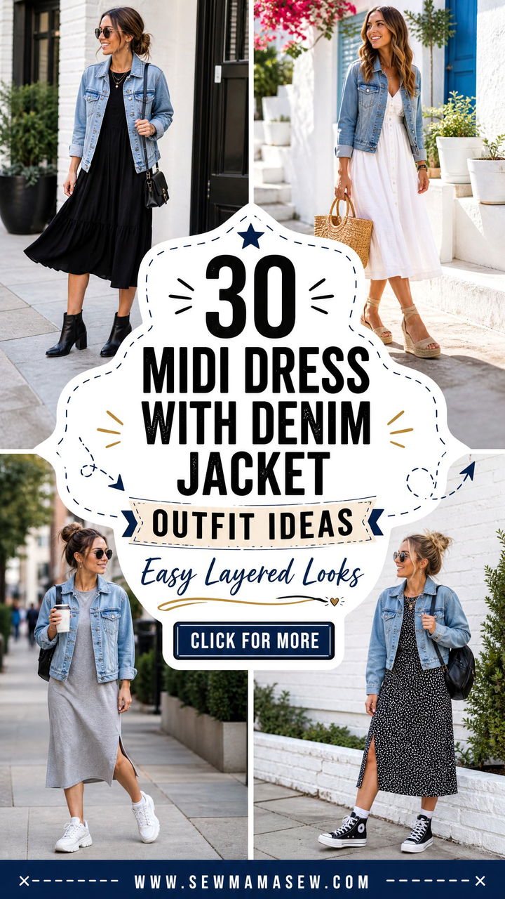 30 Midi Dress With Denim Jacket Outfit Ideas for Easy Layers - 30 Midi Dress With Denim Jacket Outfit Ideas for Easy Layers