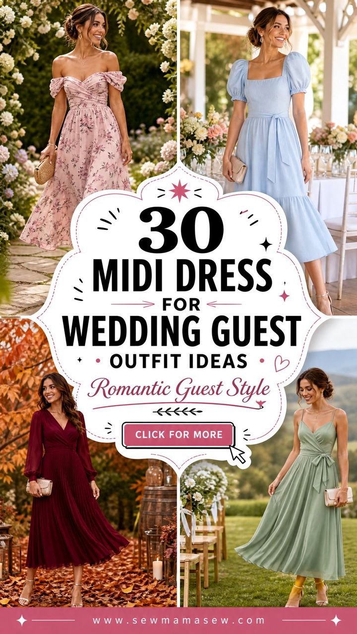 30 Midi Dress for Wedding Guest Outfit Ideas to Love - 30 Midi Dress for Wedding Guest Outfit Ideas to Love