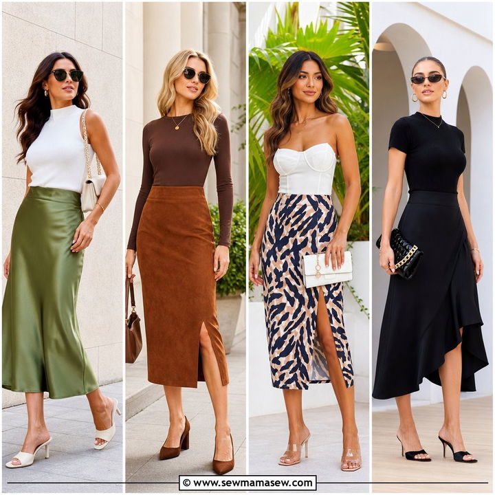 30 Midi Skirt Outfit Ideas With Heels for Elegant Looks