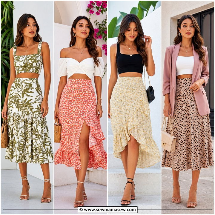 30 Midi Skirt Outfit Ideas With a Crop Top for Fresh Style