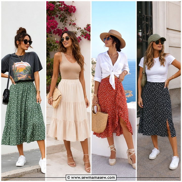 30 Midi Skirt Outfit Ideas for Summer That Look Effortless
