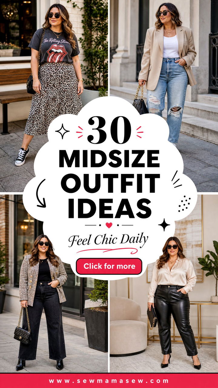 30 Midsize Outfit Ideas For Women To Feel Chic Daily Now - 30 Midsize Outfit Ideas For Women To Feel Chic Daily Now