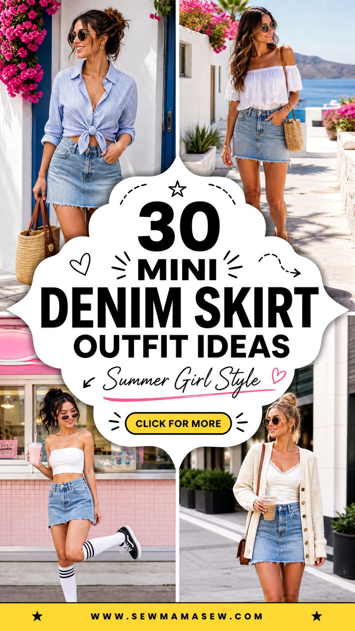 30 Mini Denim Skirt Outfit Ideas Summer Girls Will Love - 30 Mini Denim Skirt Outfit Ideas Summer Girls Will Love