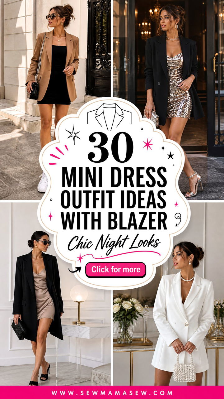 30 Mini Dress Outfit Ideas With Blazer for Chic Nights - 30 Mini Dress Outfit Ideas With Blazer for Chic Nights