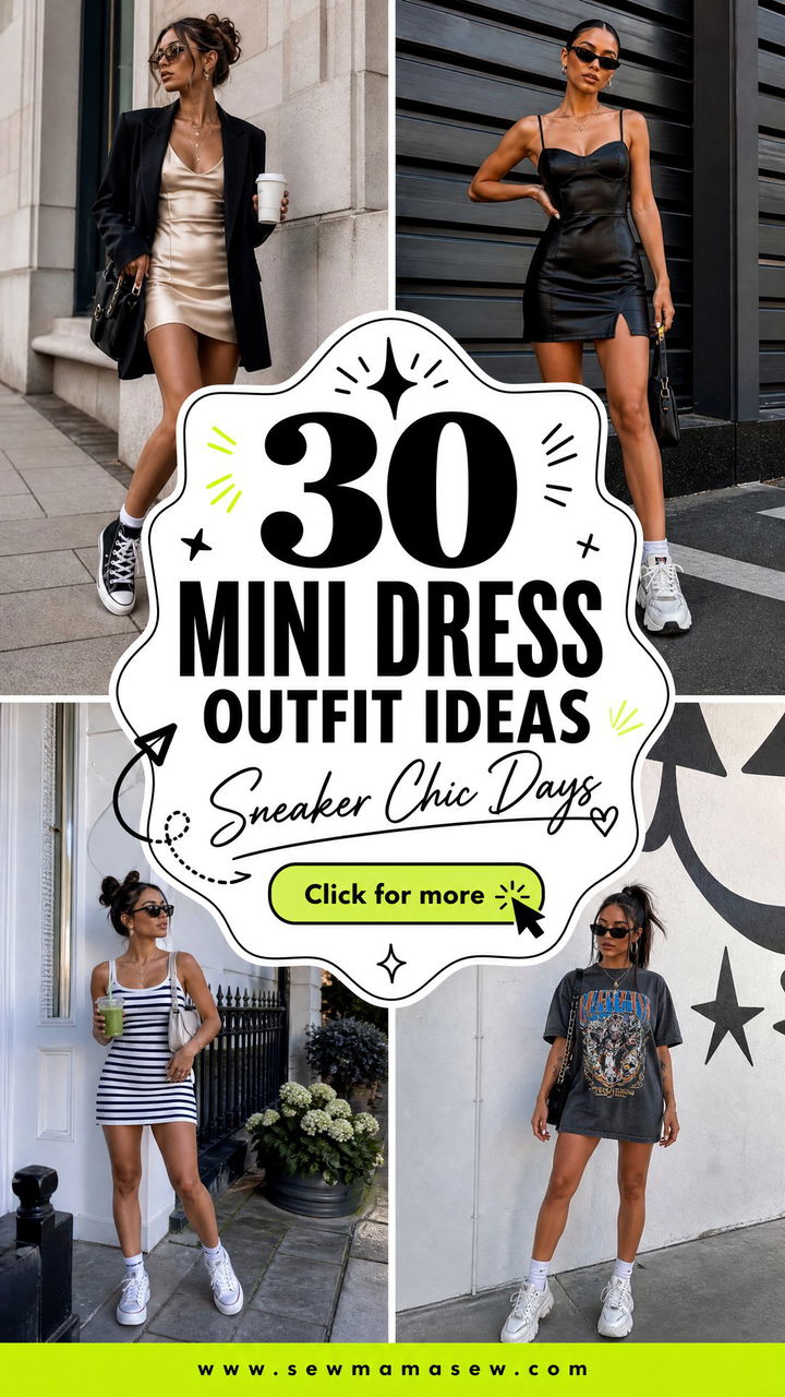 30 Mini Dress Outfit Ideas With Sneakers for Cool Casual Days - 30 Mini Dress Outfit Ideas With Sneakers for Cool Casual Days