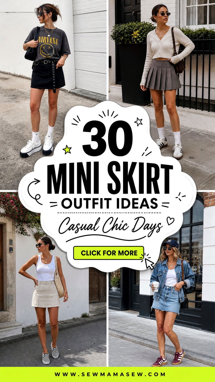 30 Mini Skirt Outfit Ideas With Sneakers for Casual Chic Days - 30 Mini Skirt Outfit Ideas With Sneakers for Casual Chic Days