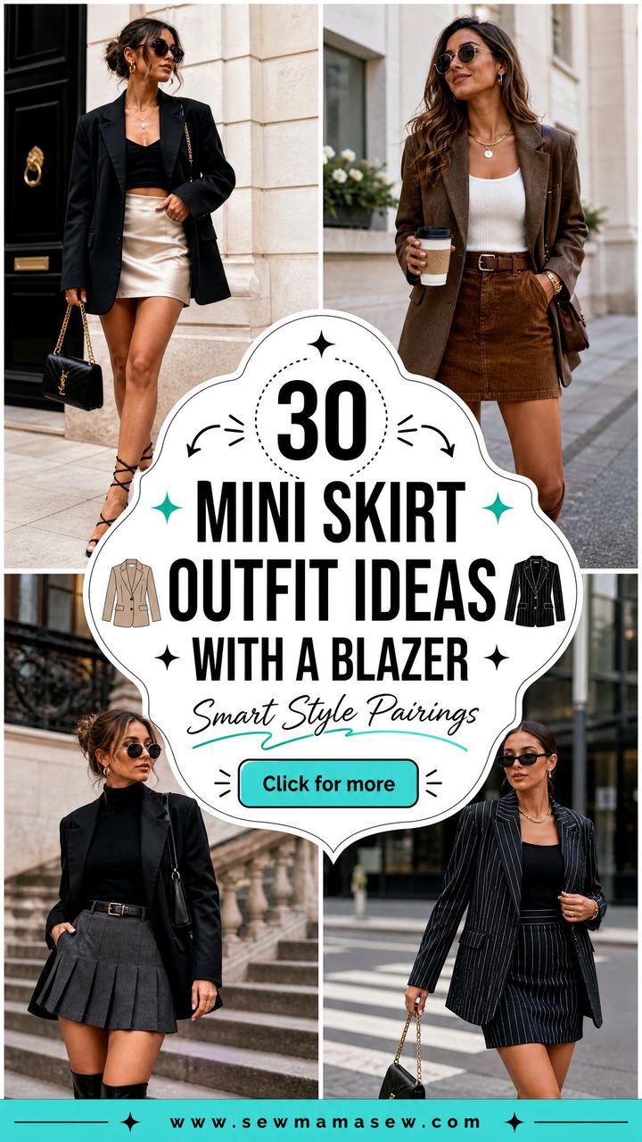 30 Mini Skirt Outfit Ideas With a Blazer for Smart Style - 30 Mini Skirt Outfit Ideas With a Blazer for Smart Style