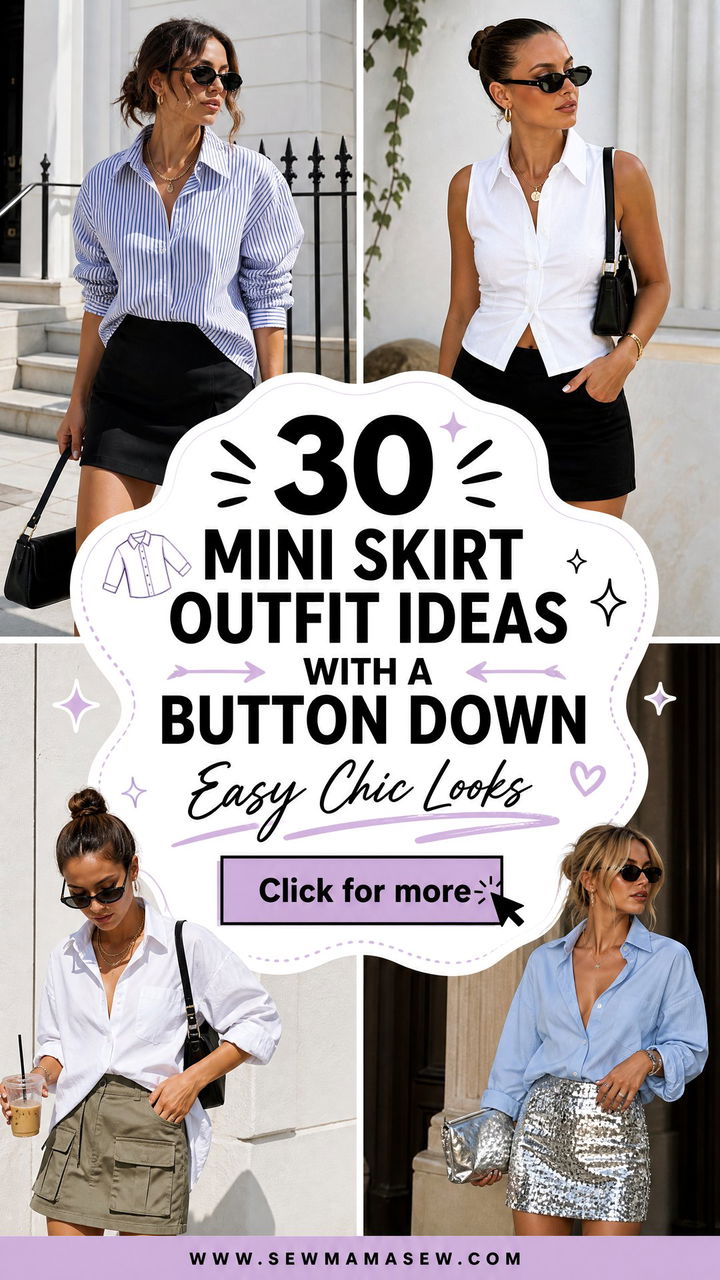 30 Mini Skirt Outfit Ideas With a Button Down for Easy Chic - 30 Mini Skirt Outfit Ideas With a Button Down for Easy Chic