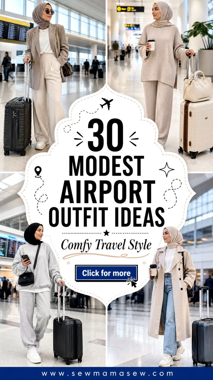 30 Modest Airport Outfit Ideas for Comfy Travel Style - 30 Modest Airport Outfit Ideas for Comfy Travel Style