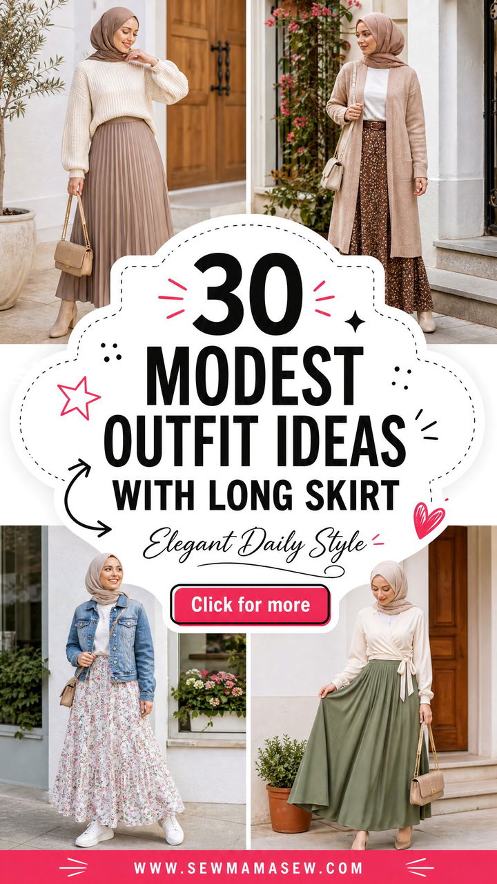 30 Modest Outfit Ideas With Long Skirt for Elegant Days - 30 Modest Outfit Ideas With Long Skirt for Elegant Days