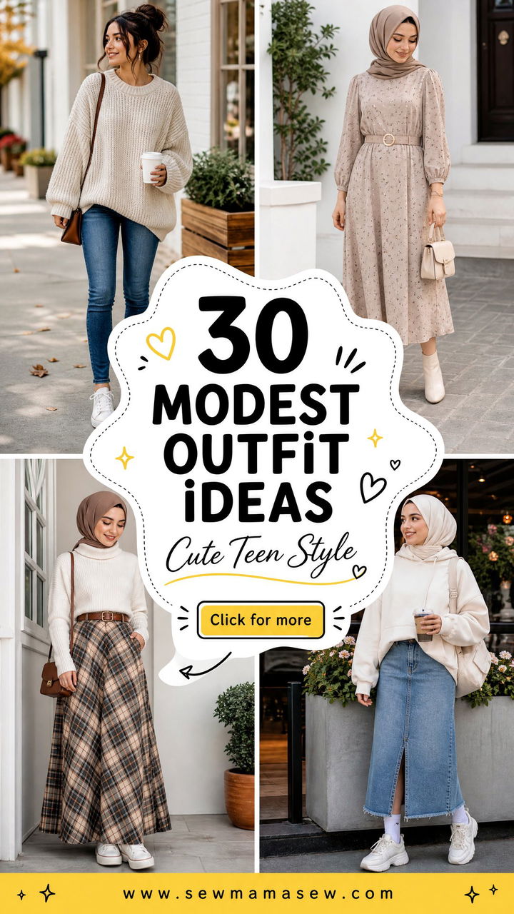 30 Modest Outfit Ideas for Teens With Cute Everyday Style - 30 Modest Outfit Ideas for Teens With Cute Everyday Style