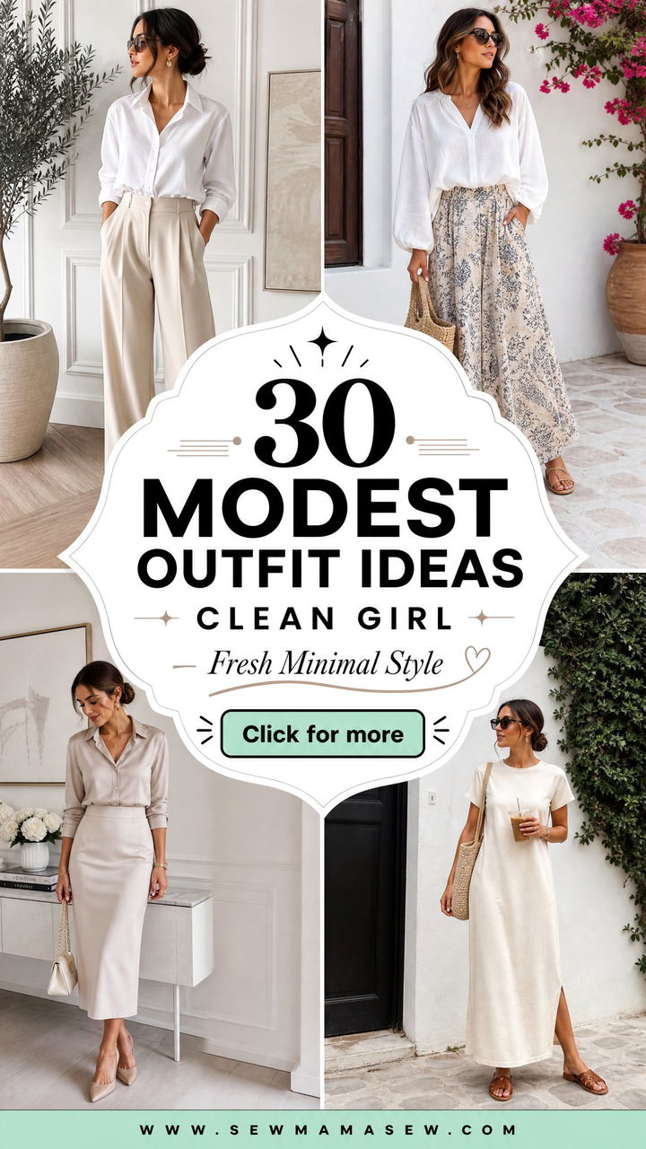 30 Modest outfit ideas clean girl for Fresh Minimal Style - 30 Modest outfit ideas clean girl for Fresh Minimal Style