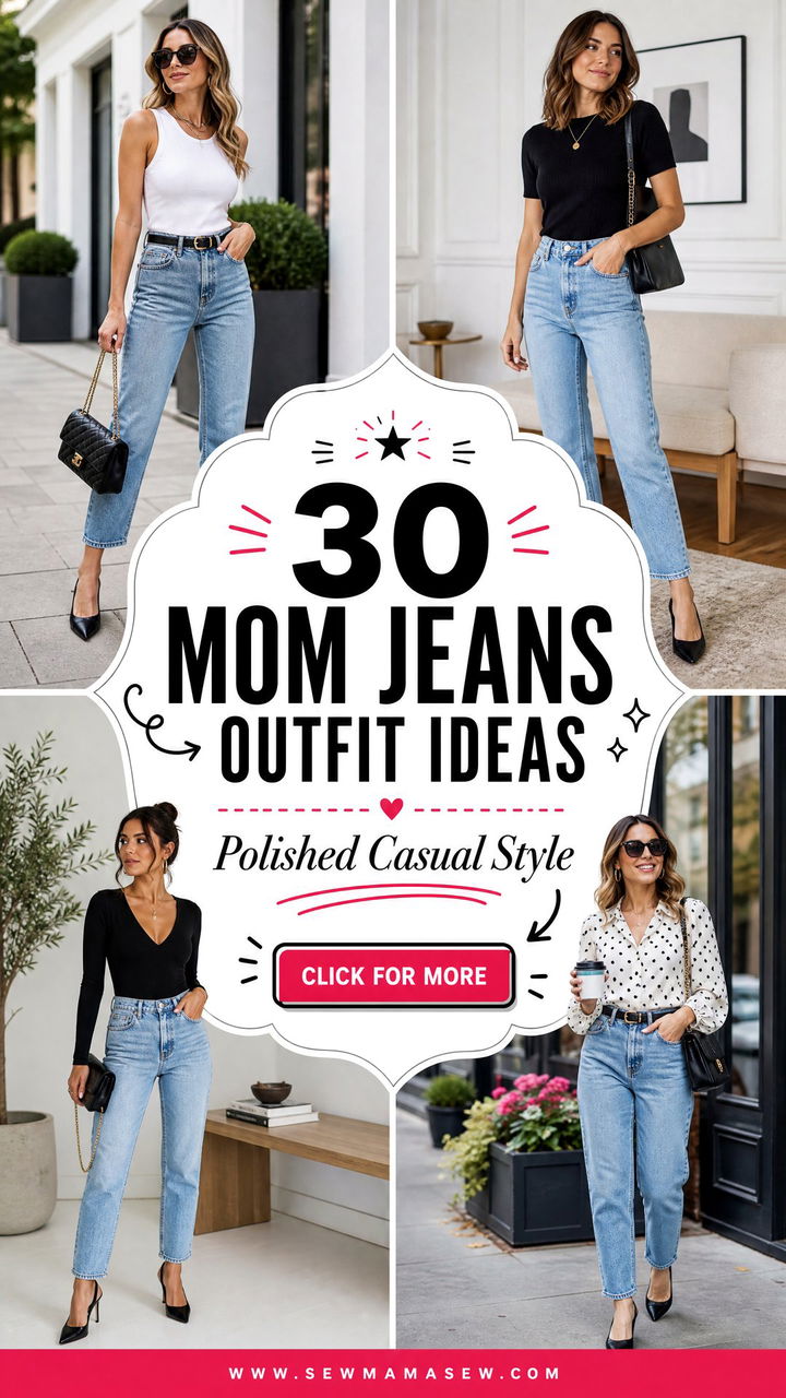 30 Mom Jeans Outfit Ideas With Heels for Polished Casual Style - 30 Mom Jeans Outfit Ideas With Heels for Polished Casual Style