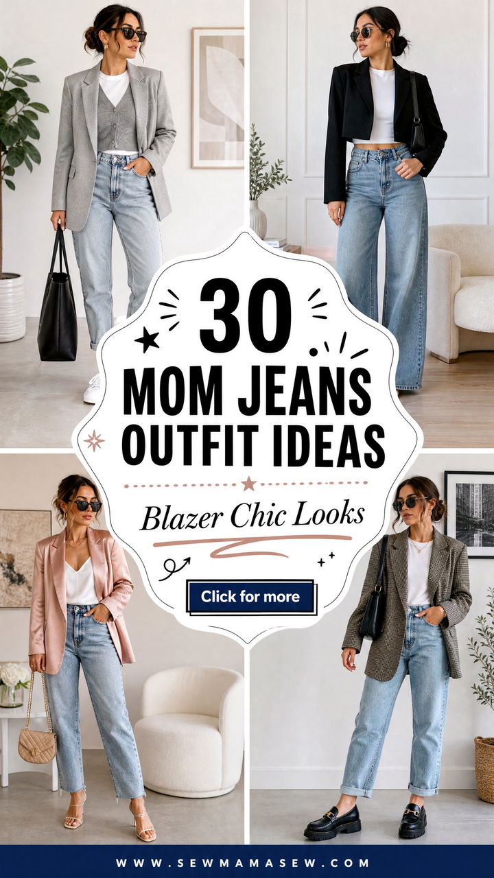 30 Mom Jeans Outfit Ideas With a Blazer for Chic Looks - 30 Mom Jeans Outfit Ideas With a Blazer for Chic Looks