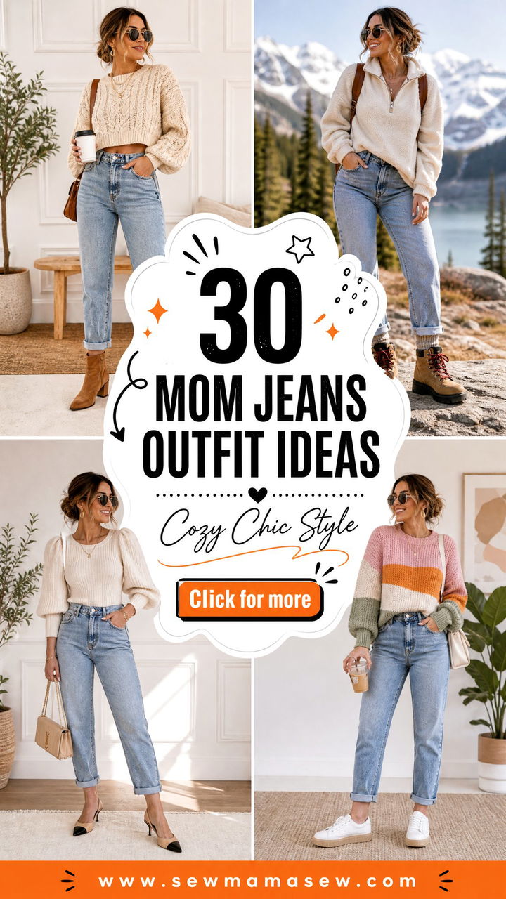 30 Mom Jeans Outfit Ideas With a Sweater for Cozy Chic Style - 30 Mom Jeans Outfit Ideas With a Sweater for Cozy Chic Style