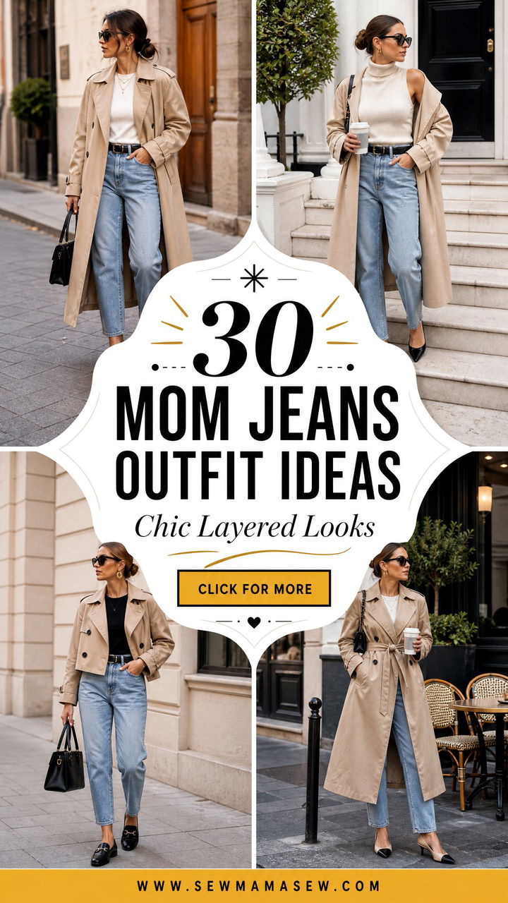 30 Mom Jeans Outfit Ideas With a Trench Coat for Chic Layers - 30 Mom Jeans Outfit Ideas With a Trench Coat for Chic Layers