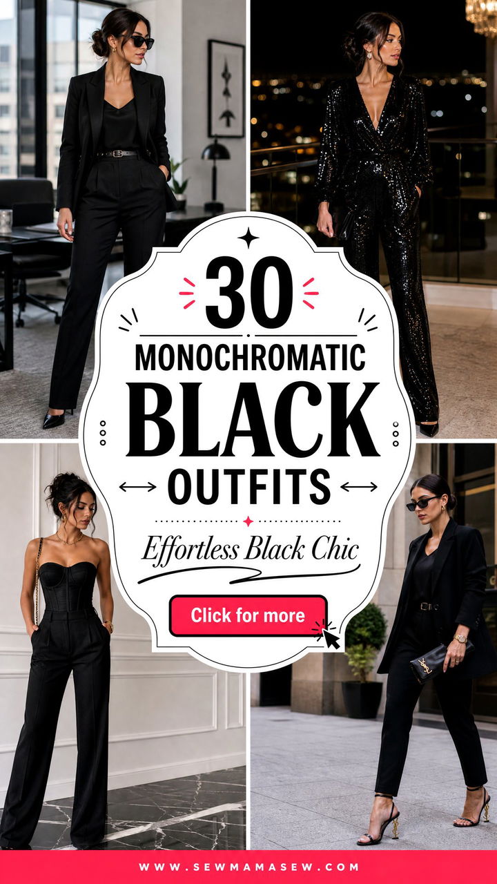 30 Monochromatic Black Outfits for Effortless Chic - 30 Monochromatic Black Outfits for Effortless Chic