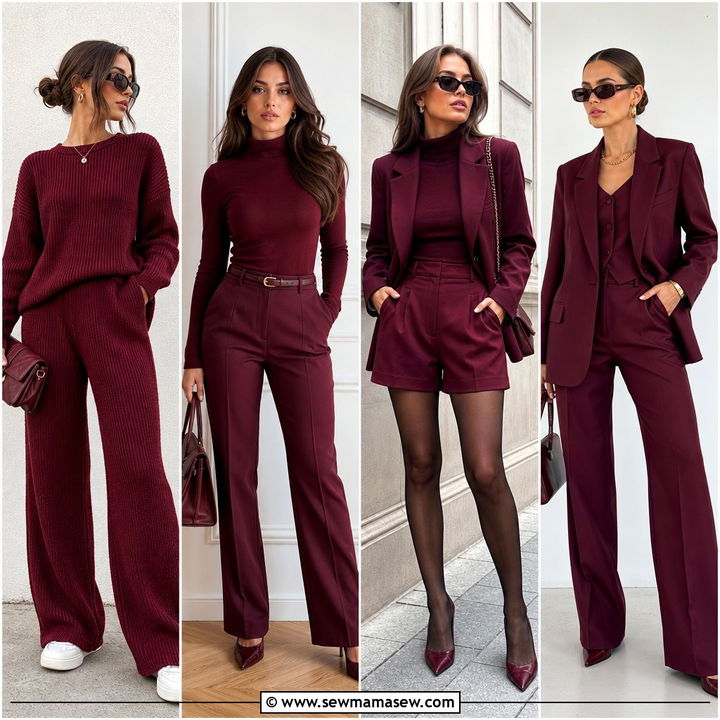 30 Monochromatic Burgundy Outfits for Rich Fall Style