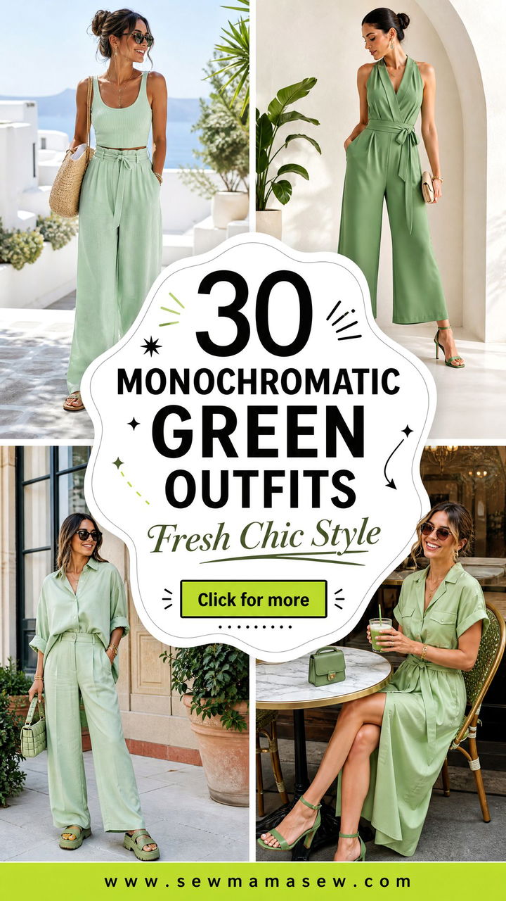 30 Monochromatic Green Outfits for Fresh Chic Style - 30 Monochromatic Green Outfits for Fresh Chic Style