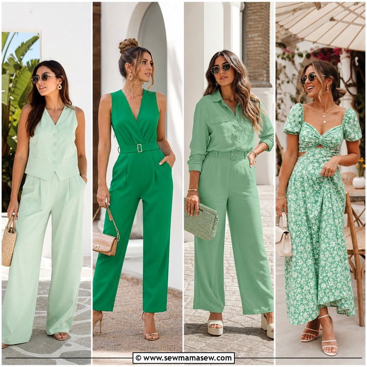 30 Monochromatic Green Outfits for Fresh Chic Style
