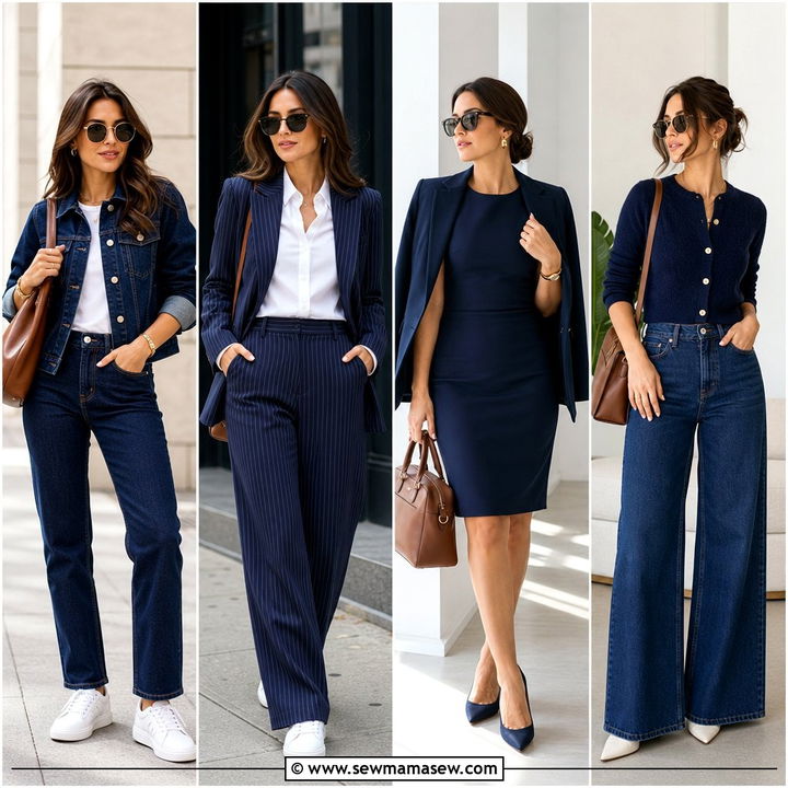 30 Monochromatic Navy Outfits for Polished Everyday Style