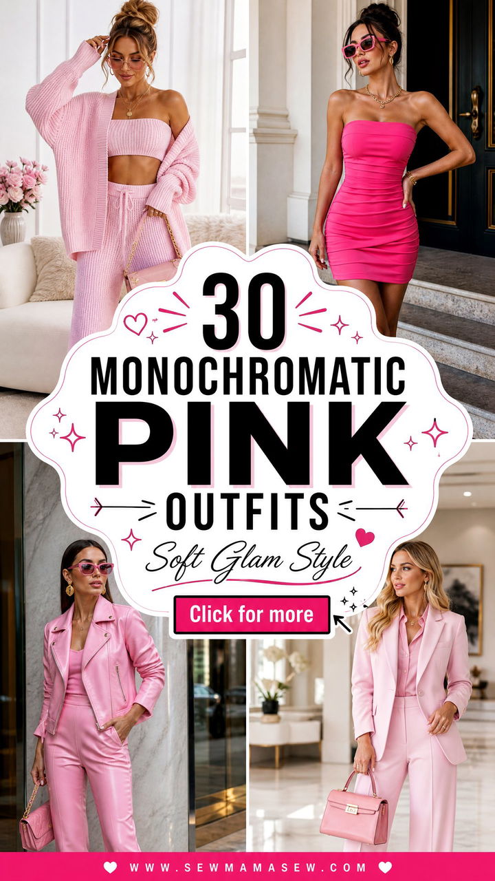30 Monochromatic Pink Outfits for Soft Glam Style - 30 Monochromatic Pink Outfits for Soft Glam Style