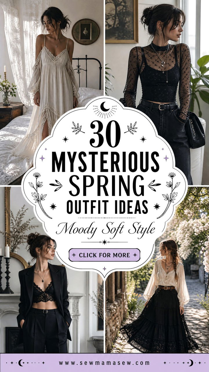 30 Mysterious Spring Outfit Ideas for Moody Soft Style - 30 Mysterious Spring Outfit Ideas for Moody Soft Style