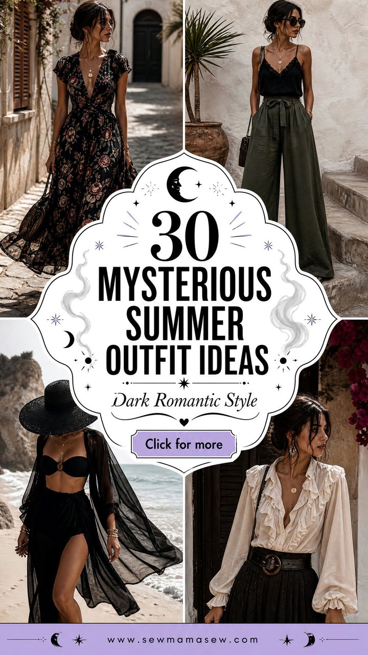 30 Mysterious Summer Outfit Ideas for Dark Romantic Style - 30 Mysterious Summer Outfit Ideas for Dark Romantic Style