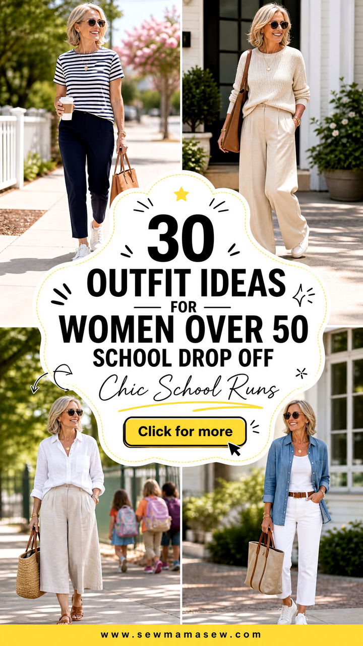 30 Outfit Ideas for Women Over 50 School Drop Off Chic - 30 Outfit Ideas for Women Over 50 School Drop Off: Chic